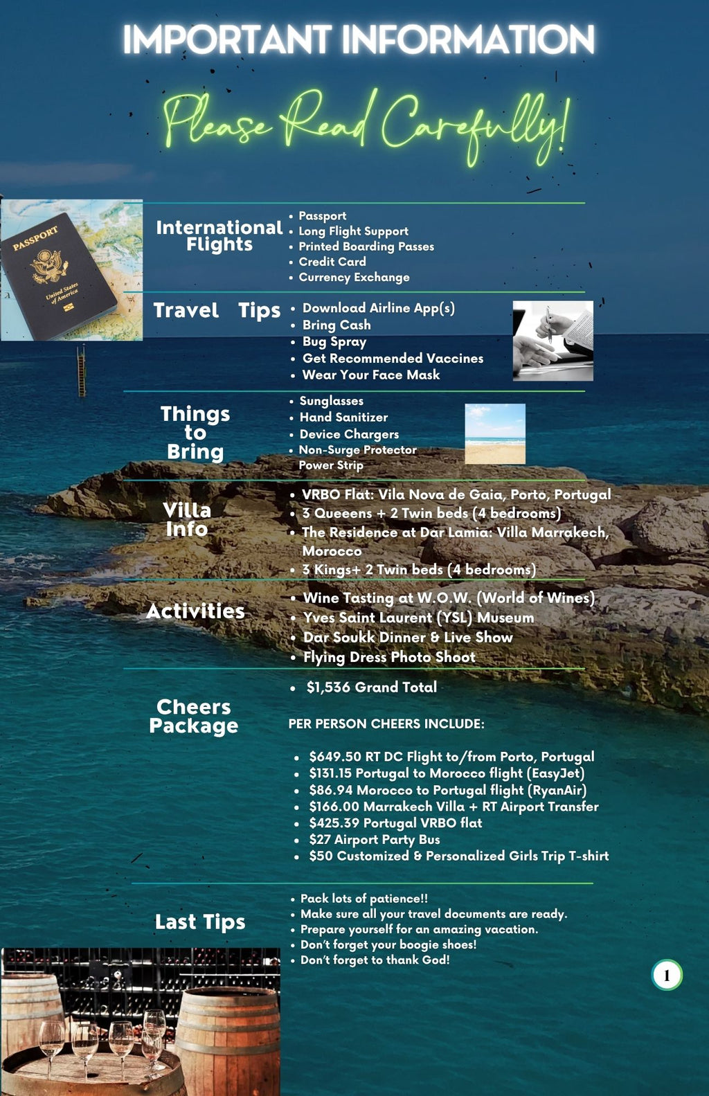 Travel Itinerary Booklet
