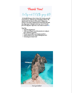 14 page color 8.5x11 Full Size Travel Itinerary e-Book